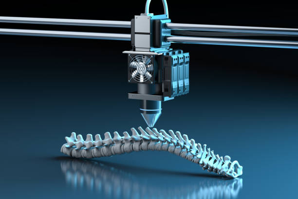 Innovaciones de la impresora, una impresora 3D realizando una columna vertebral